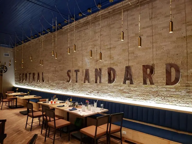 Central Standard Craft Distillery interior brick wall